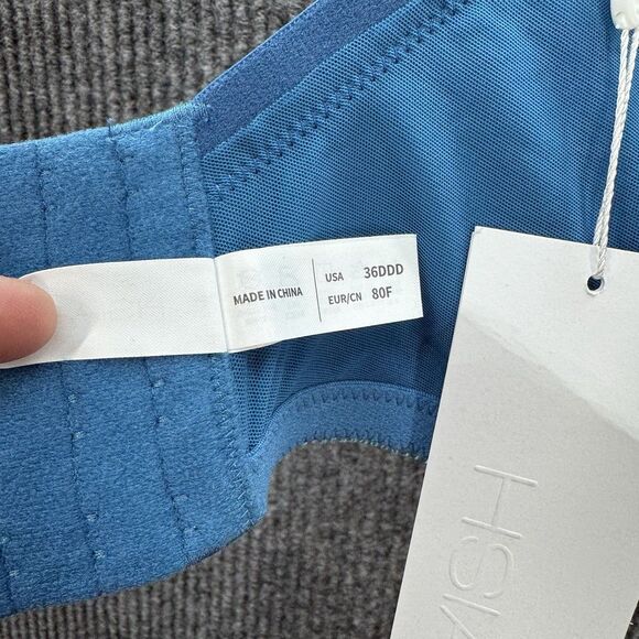HSIA Lightly Padded Underwire Bra 36DDD Blue Soft Supportive Cups NEW - Picture 8 of 10